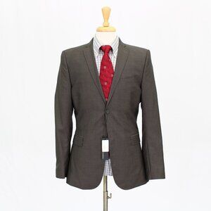 J. Lindeberg 40L Brown Solid 2-Button Sport Coat Blazer Jacket O694